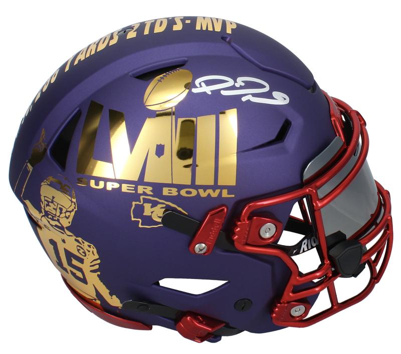 Patrick Mahomes Signed LE Chiefs / Super Bowl 58 Full-Size Authentic On-Field Custom Speedflex Helmet with Visor (Beckett) at PristineAuction.com Patrick Mahomes Signed LE Chiefs / Super Bowl 58 Full-Size Authentic On-Field Custom Speedflex Helmet with Visor (Beckett) at PristineAuction.com