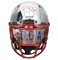 Tom Brady Signed Patriots Full-Size Authentic On-Field Custom ECC Painted Two Color Chrome Speed Helmet (Fanatics) at PristineAuction.com