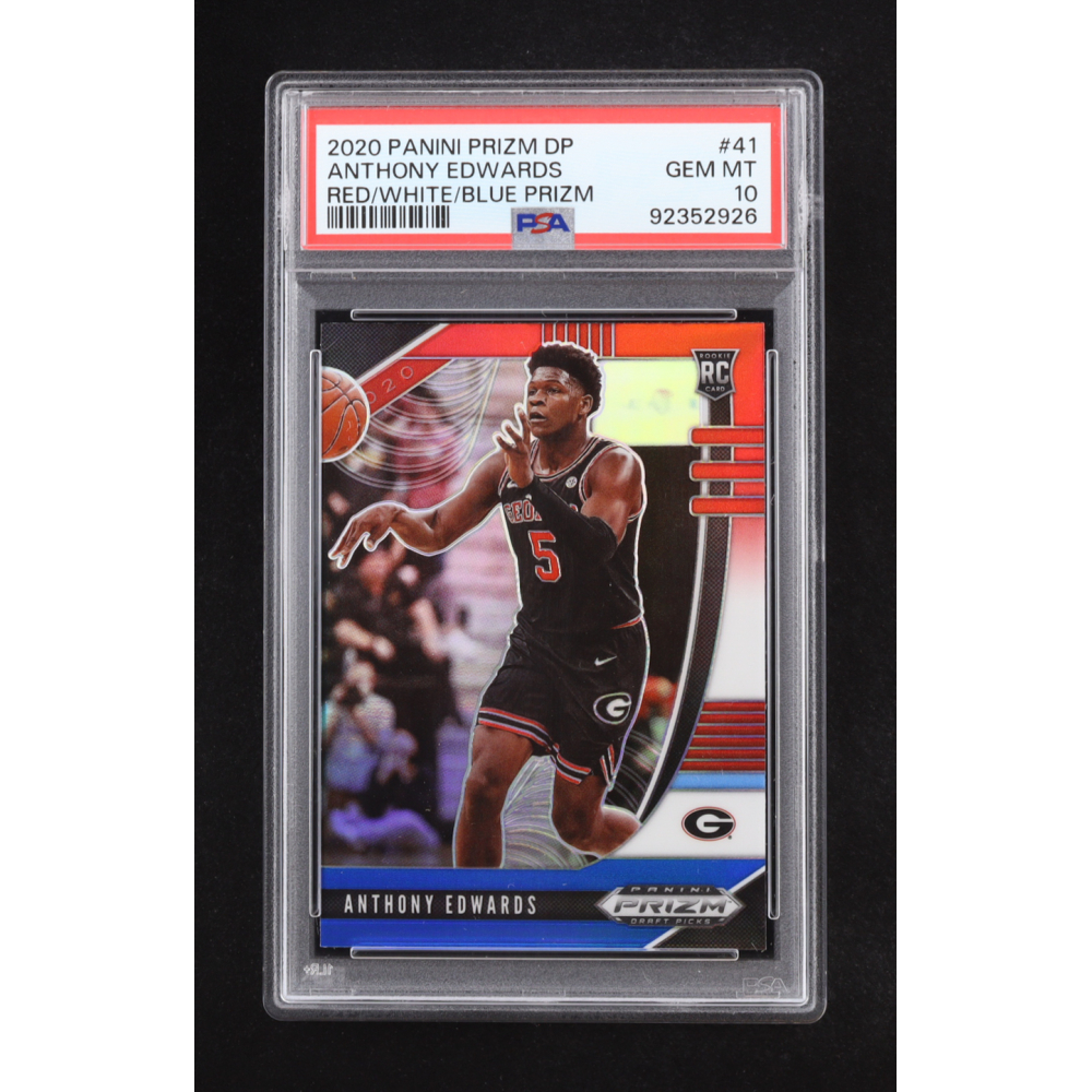 Anthony Edwards 2020 Prizm DP Red White Blue #41 RC (PSA 10) at PristineAuction.com