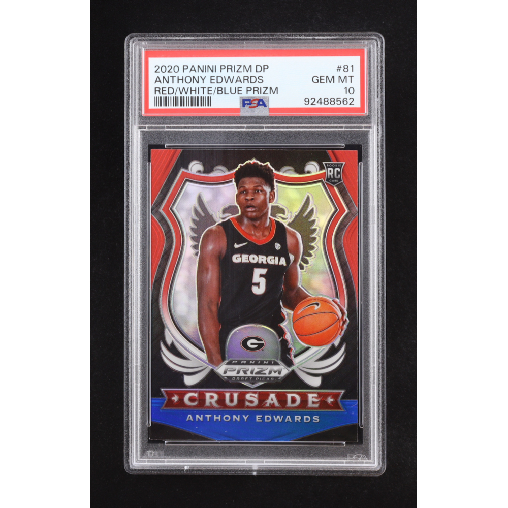 Anthony Edwards 2020 Prizm DP Red White Blue #81 RC (PSA 10) at PristineAuction.com