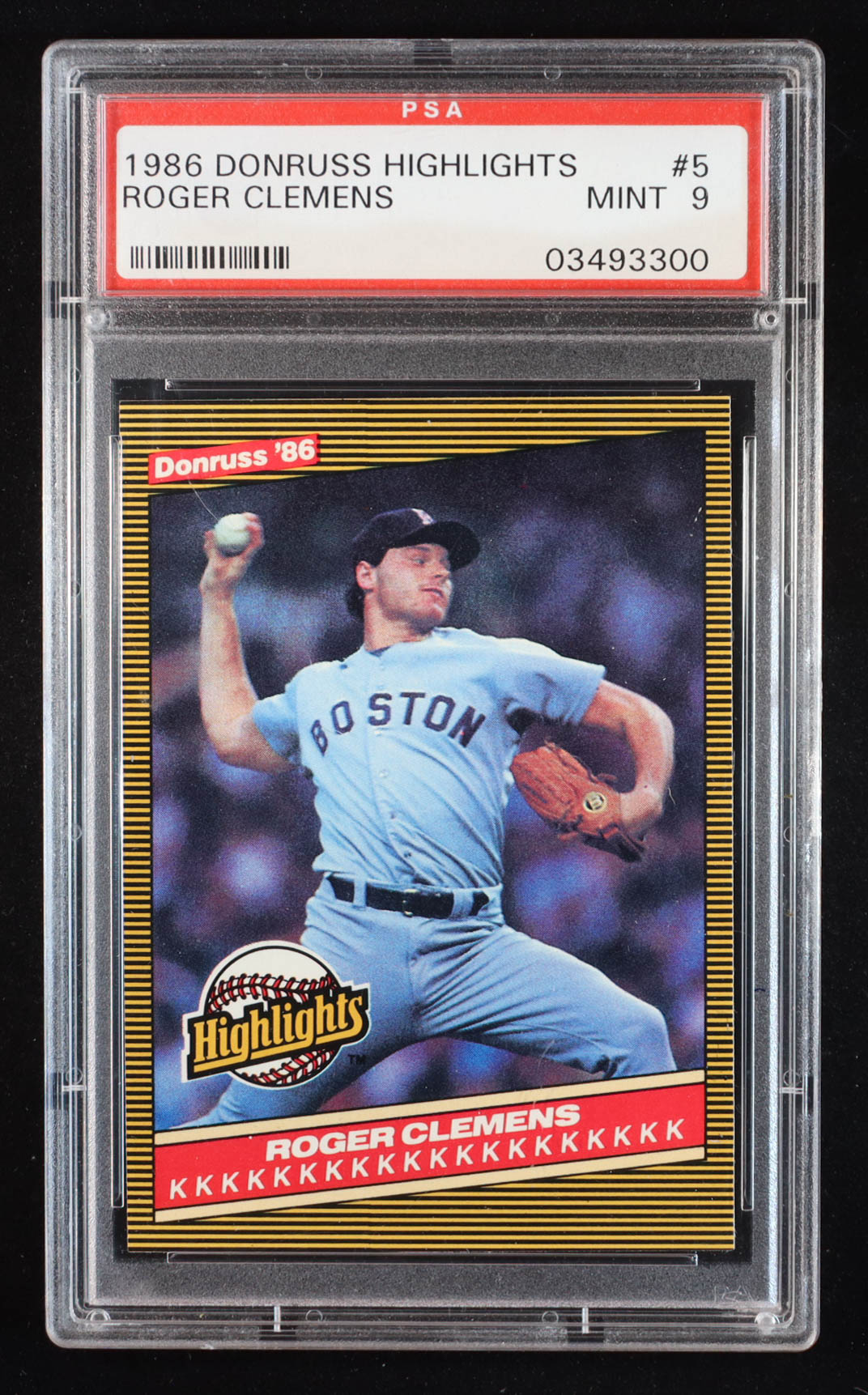 Roger Clemens 1986 Donruss Highlights #5 (PSA 9) at PristineAuction.com Roger Clemens 1986 Donruss Highlights #5 (PSA 9) at PristineAuction.com