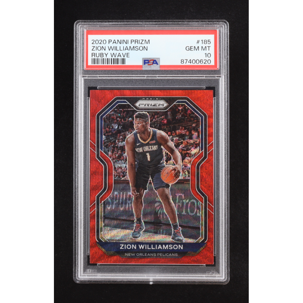Zion Williamson 2020 Panini Prizm Ruby Wave #185 RC (PSA 10) at PristineAuction.com