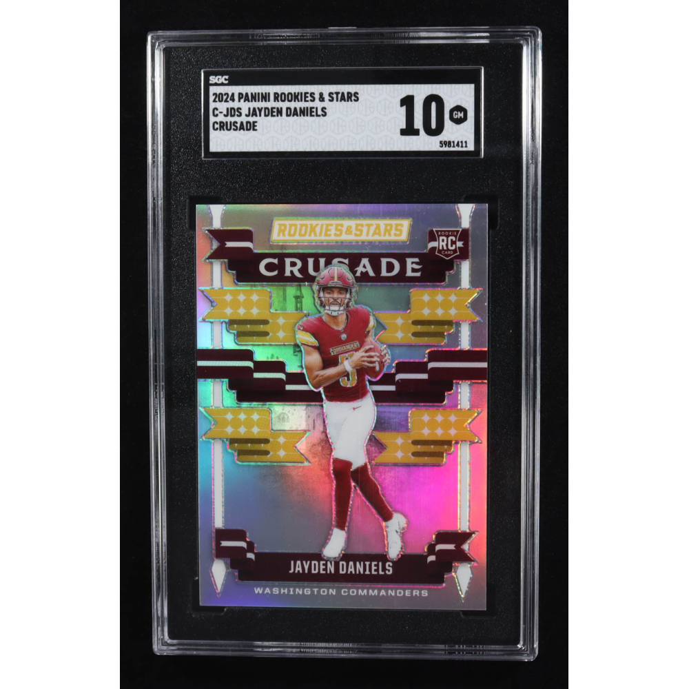 Jayden Daniels 2024 Rookies and Stars Crusade Silver #27 RC (SGC 10) at PristineAuction.com