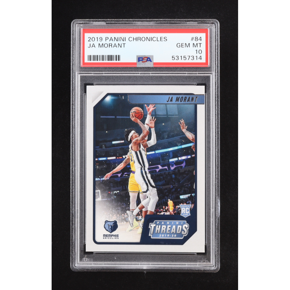 Ja Morant 2019 Panini Chronicles Threads #84 RC (PSA 10) at PristineAuction.com