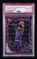 LeBron James 2019-20 Hoops Premium Stock Prizms Purple Disco #87 (PSA 10) at PristineAuction.com