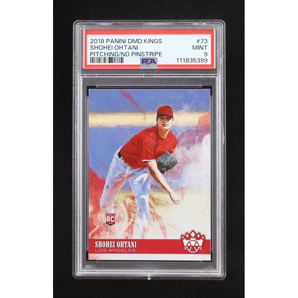 Shohei Ohtani 2018 Panini DMD Pitching No Pinstripe #73 RC (PSA 9) at PristineAuction.com