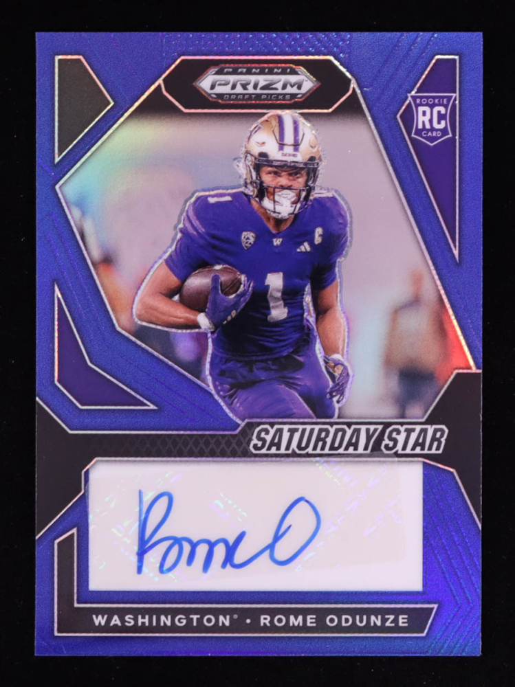 Rome Odunze 2024 Panini Prizm Draft Picks Saturday Star Signatures Blue #3 #132/149 RC