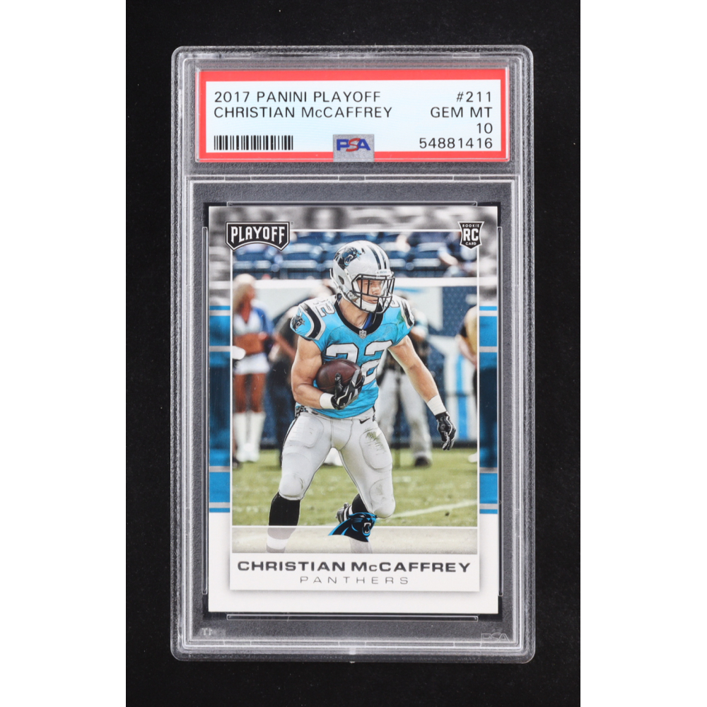 Christian McCaffrey 2017 Panini Playoff #211 RC (PSA 10) at PristineAuction.com