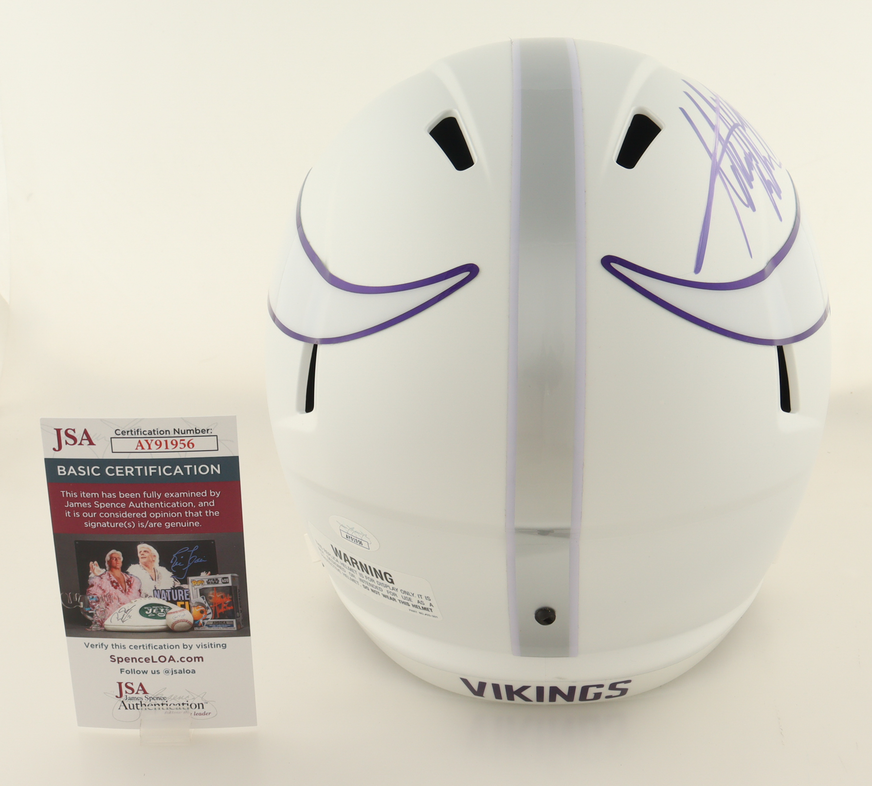 Adrian Peterson Signed Vikings Full-Size Matte White Speed Helmet Inscribed "ROY 07" (JSA) at PristineAuction.com Adrian Peterson Signed Vikings Full-Size Matte White Speed Helmet Inscribed "ROY 07" (JSA) at PristineAuction.com
