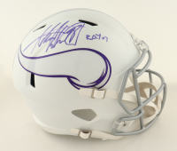 Adrian Peterson Signed Vikings Full-Size Matte White Speed Helmet Inscribed "ROY 07" (JSA) at PristineAuction.com