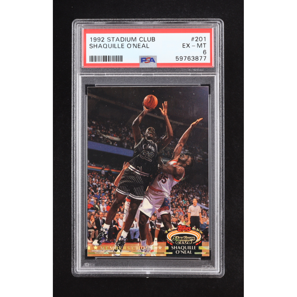 Shaquille O'Neal 1992 Topps Stadium Club #201 RC (PSA 6) at PristineAuction.com
