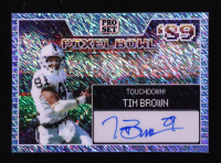 Tim Brown 2024 Pro Set '89 Pixel Bowl Autographs Diagonal Shimmer Platinum Blue #PXATB1 #11/25 at PristineAuction.com