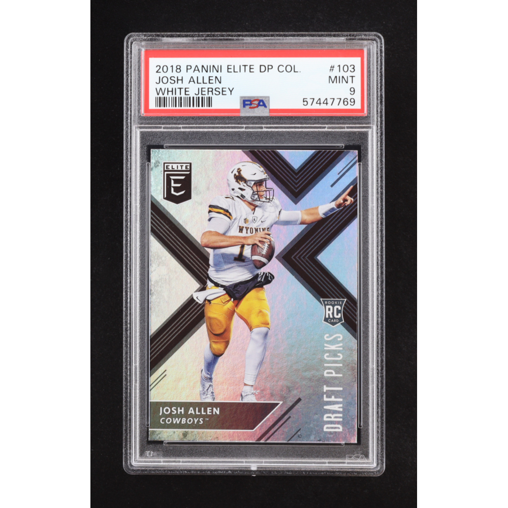 Josh Allen 2018 Panini Elite DP Collegiate White Jersey #103 RC (PSA 9) at PristineAuction.com