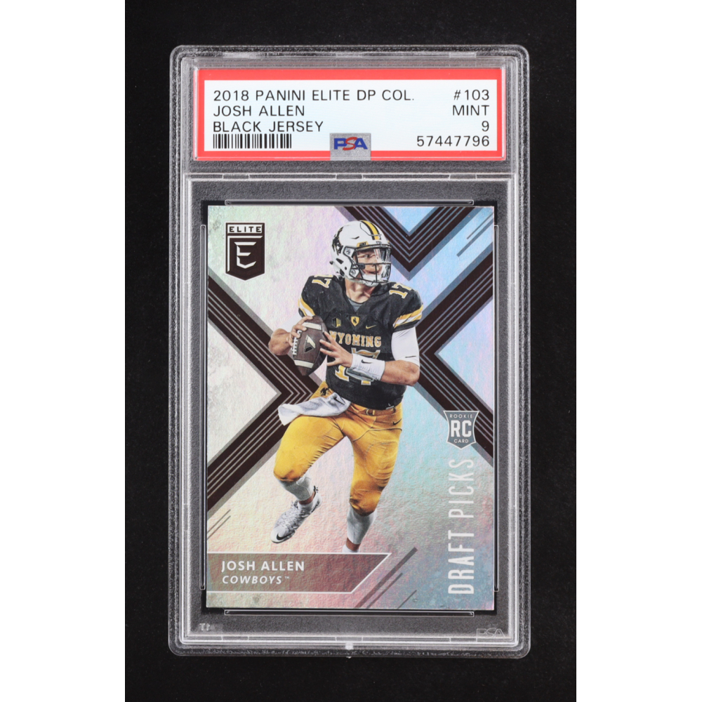 Josh Allen 2018 Panini Elite DP Collegiate Black Jersey #103 RC (PSA 9) at PristineAuction.com