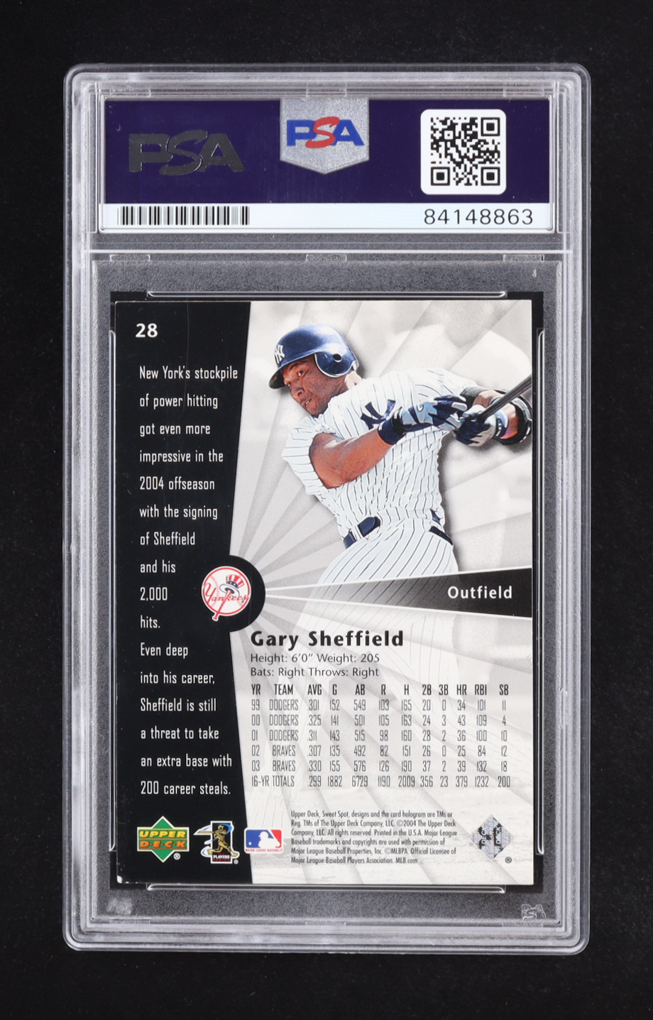 Gary Sheffield Signed 2004 Upper Deck #206 (PSA) at PristineAuction.com Gary Sheffield Signed 2004 Upper Deck #206 (PSA) at PristineAuction.com