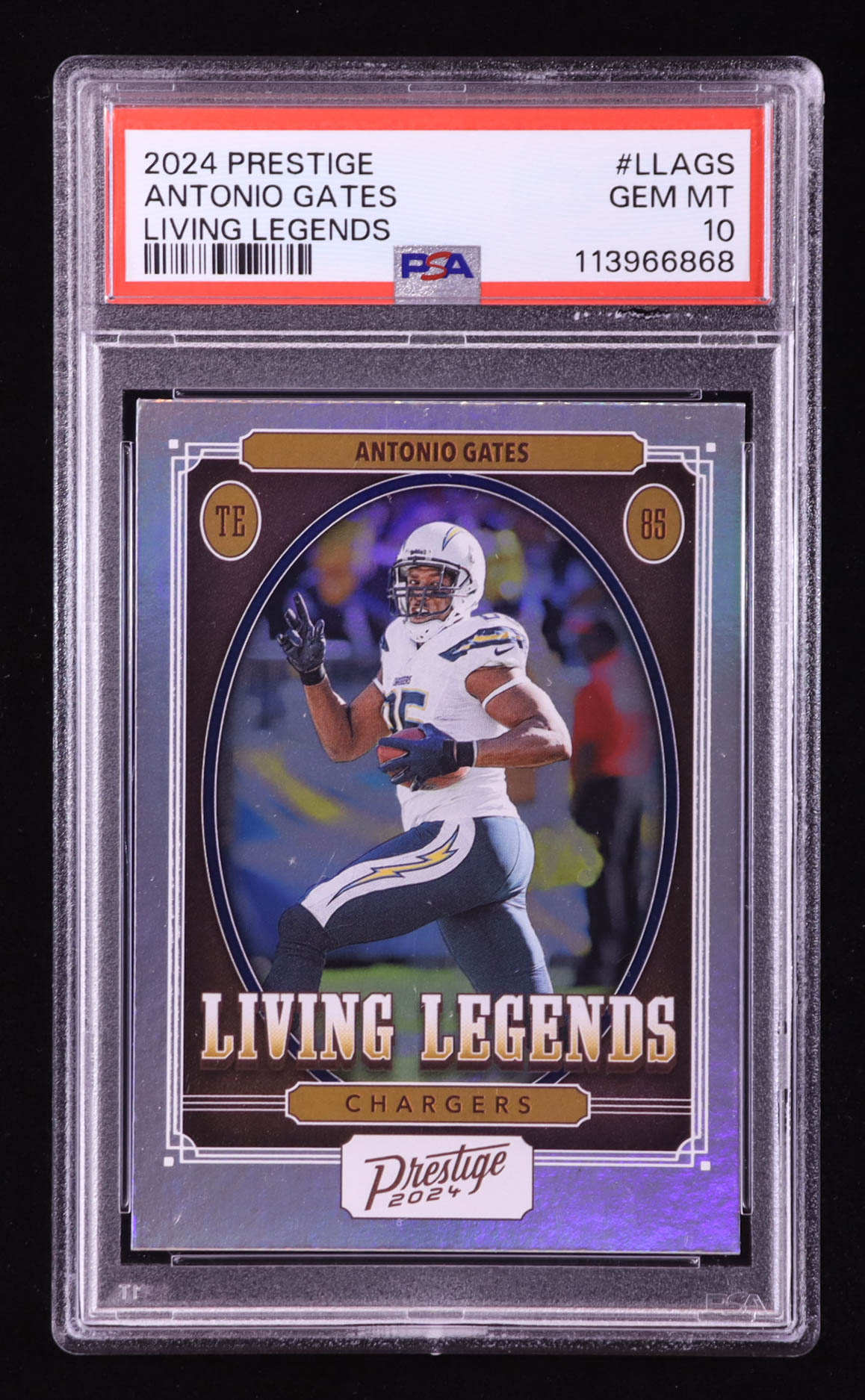Antonio Gates 2024 Prestige Living Legends #18 (PSA 10) at PristineAuction.com Antonio Gates 2024 Prestige Living Legends #18 (PSA 10) at PristineAuction.com