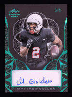 Matthew Golden 2024 Leaf Trinity Black Green #BAMG1 #1/1 RC at PristineAuction.com