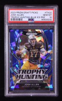 Josh Allen 2023 Panini Prizm Draft Picks Trophy Hunting Blue Ice #22 #74/99 (PSA 10) at PristineAuction.com