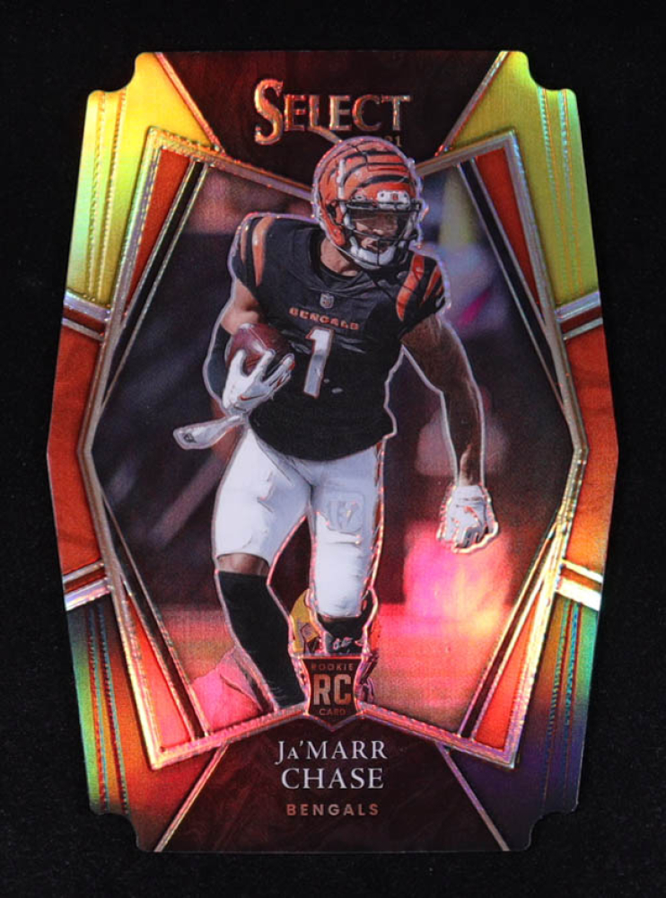 Ja'Marr Chase 2021 Select Prizm Black and Gold Die Cut #147 RC