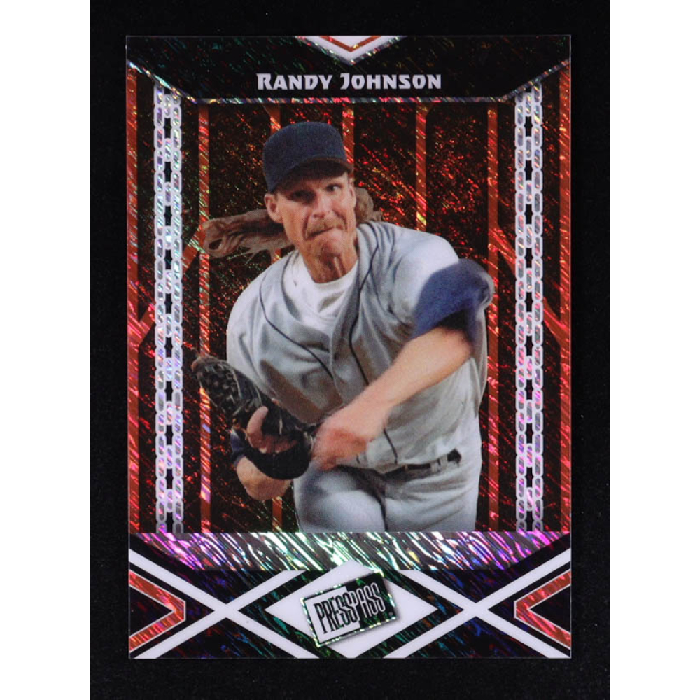 Randy Johnson 2024 Leaf Collective Press Pass Shimmer Orange #PPB142 #1/1 at PristineAuction.com