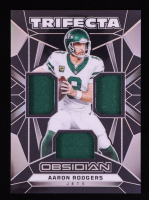 Aaron Rodgers 2024 Panini Obsidian Trifecta Swatches #25 at PristineAuction.com
