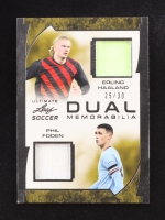 Erling Haaland / Phil Foden 2022 Leaf Ultimate Dual Memorabilia #UDM6 #25/30 at PristineAuction.com