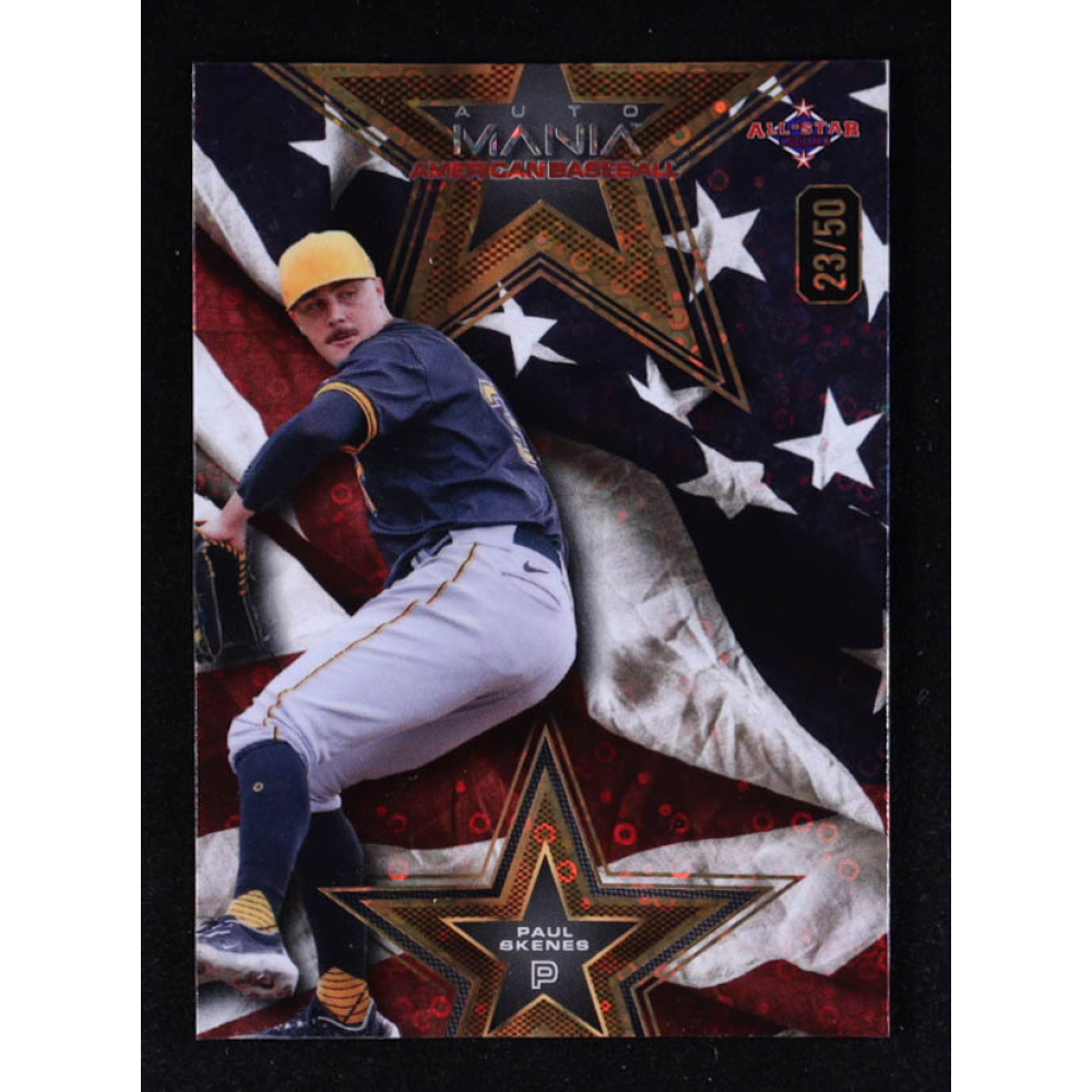 Paul Skenes 2024 Wild Card Auto Mania American Baseball American Flag Donut Circles #AMAS-PS3 #23/50 RC at PristineAuction.com