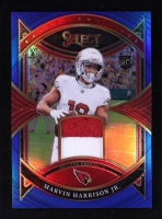 Marvin Harrison Jr. 2024 Select Rookie Swatches Prizm Blue #22 #14/35 RC at PristineAuction.com