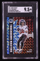 Tom Brady 2021 Panini Mosaic Touchdown Masters Mosaic Reactive Blue #12 #08/99 (SGC 9.5) at PristineAuction.com