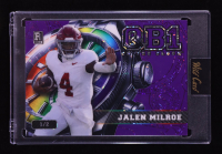 Jalen Milroe 2024 Wild Card QB1 On the Clock Prismatic Rainbow and Purple #JM2 RC #1/2 at PristineAuction.com