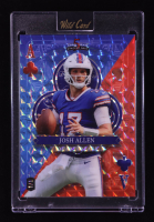 Josh Allen 2024 Wild Card 5 Card Draw Stacked Deck Ace of Clubs Mosaic Blue and Red #JAN #1/1 at PristineAuction.com