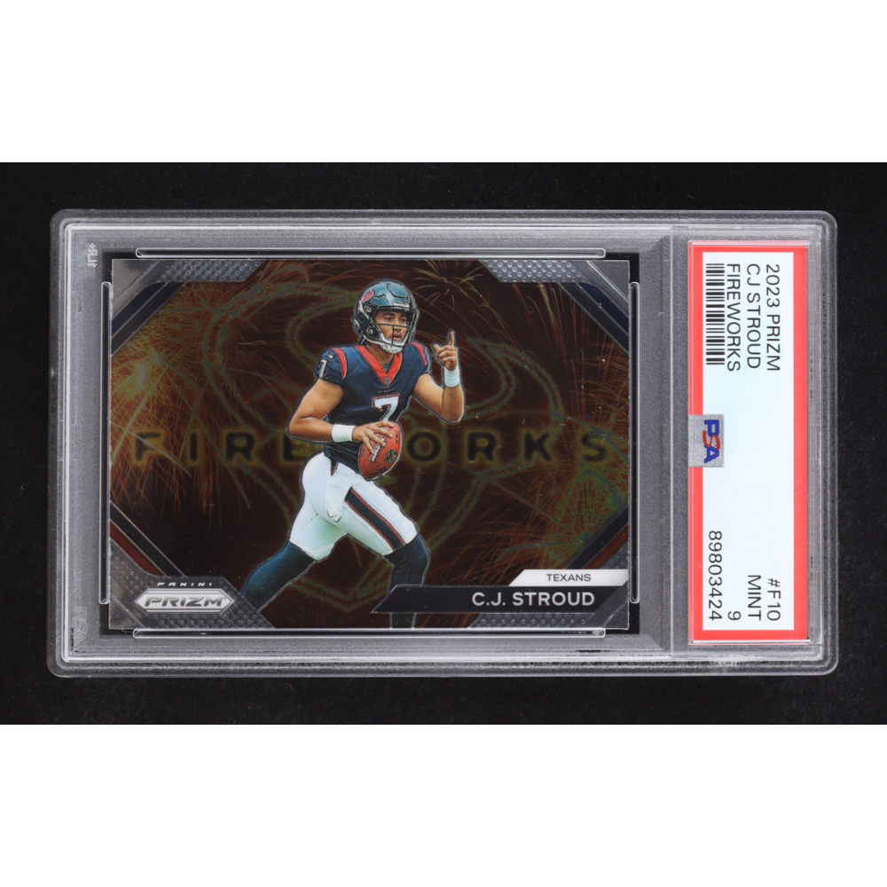 CJ Stroud 2023 Panini Prizm Fireworks #10 RC (PSA 9) at PristineAuction.com