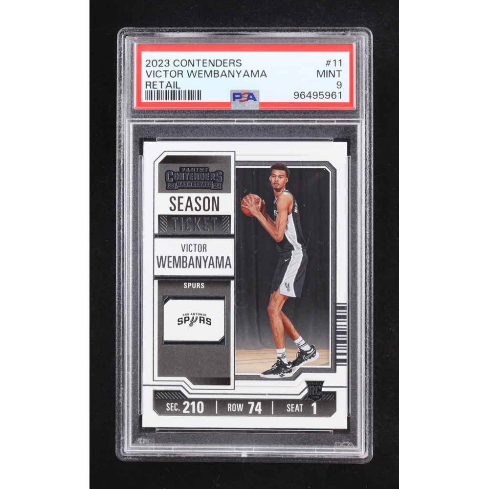 Victor Wembanyama 2023-24 Panini Contenders Retail #11 RC (PSA 9) at PristineAuction.com