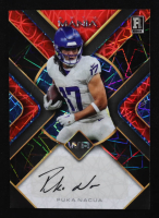 Puka Nacua 2023 Wild Card Auto Mania Triangle Autographs Red and Blue Lazer #AMTHA RC #2/6 at PristineAuction.com
