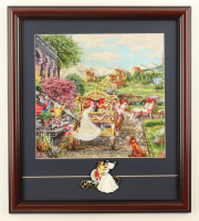 Thomas Kinkade Walt Disney's "Cinderella & Prince Charming" Custom Framed Print Display with Stained Glass Cinderella & Charming Pin at PristineAuction.com