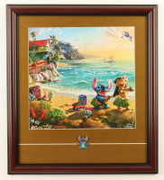 Thomas Kinkade Walt Disney's "Lilo & Stitch" Custom Framed Print Display With Retired Stitch Pin at PristineAuction.com