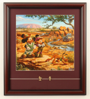 "Mickey and Minnie Mouse on Safari" by Thomas Kinkade Custom Framed Display at PristineAuction.com