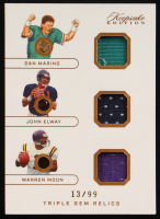 Dan Marino / John Elway / Warren Moon 2024 Keepsake Edition Triple Gem Relics #386 #13/99 with Display Case at PristineAuction.com
