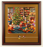 "Mickey and Minnie Mouse Christmas" by Thomas Kinkade Custom Framed Display at PristineAuction.com