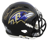 Ray Lewis Signed Ravens Speed Mini Helmet (Beckett) at PristineAuction.com