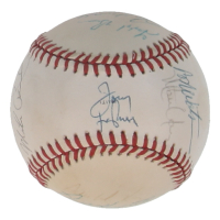 1988 World Series Champs Athletics Baseball Signed by (19) with Dennis Eckersley, Tony La Russa, Mark McGwire & Terry Steinbach (Beckett) at PristineAuction.com