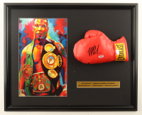Mike Tyson Signed Custom Framed Everlast Boxing Glove Display with Leroy Neiman Art Print & Stat Plaque (Tyson & PSA) at PristineAuction.com