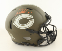 Justin Fields Signed Bears Full-Size Authentic Salute To Service Alternate Speed Helmet (Beckett) at PristineAuction.com