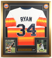 Nolan Ryan Signed Custom Framed Jersey Display Inscribed "324 Wins" & "5,714 K's" & "H.O.F. '99" with Hall of Fame Pin & Stat Plaque (PSA) at PristineAuction.com