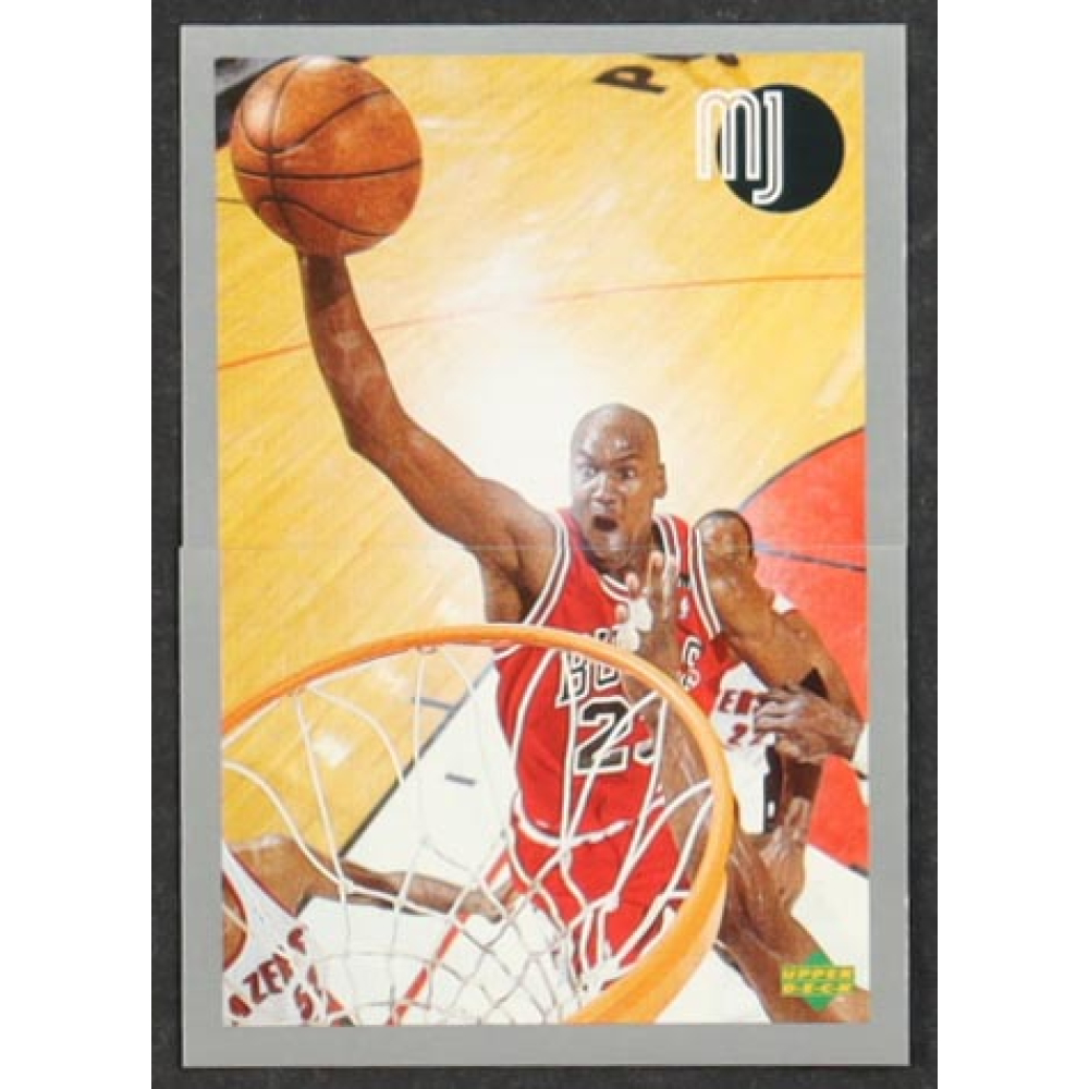Michael Jordan 1998 Upper Deck MJ Sticker Collection Set of (2) Puzzle Cards at PristineAuction.com