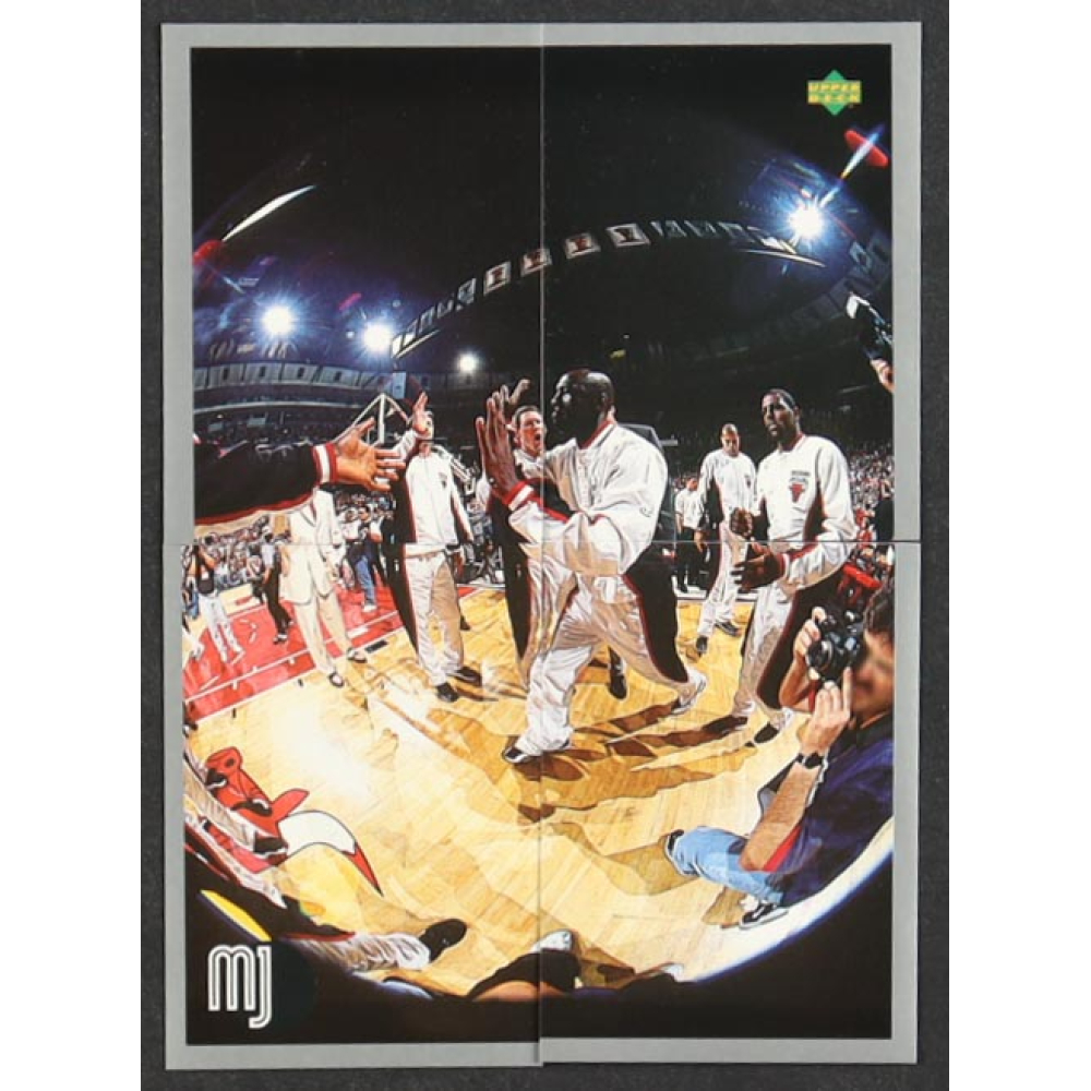 Michael Jordan 1998 Upper Deck MJ Sticker Collection Set of (4) Puzzle Cards at PristineAuction.com