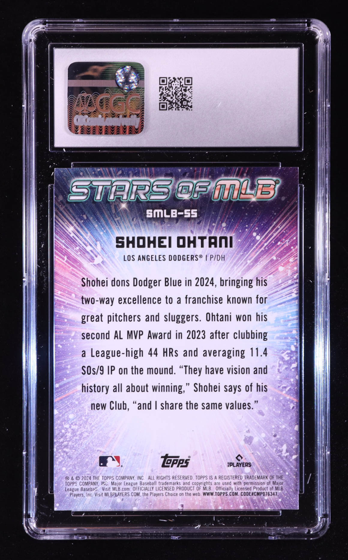 Shohei Ohtani 2024 Topps Stars of MLB #SMLB55 (CGC 10) at PristineAuction.com Shohei Ohtani 2024 Topps Stars of MLB #SMLB55 (CGC 10) at PristineAuction.com