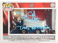Stone Cold Steve Austin Signed WWE #122 "Stone Cold" Steve Austin with Ice Machine Funko Pop! Rides Vinyl Figure Inscribed "Texas Rattlesnake"  (Fanatics) at PristineAuction.com
