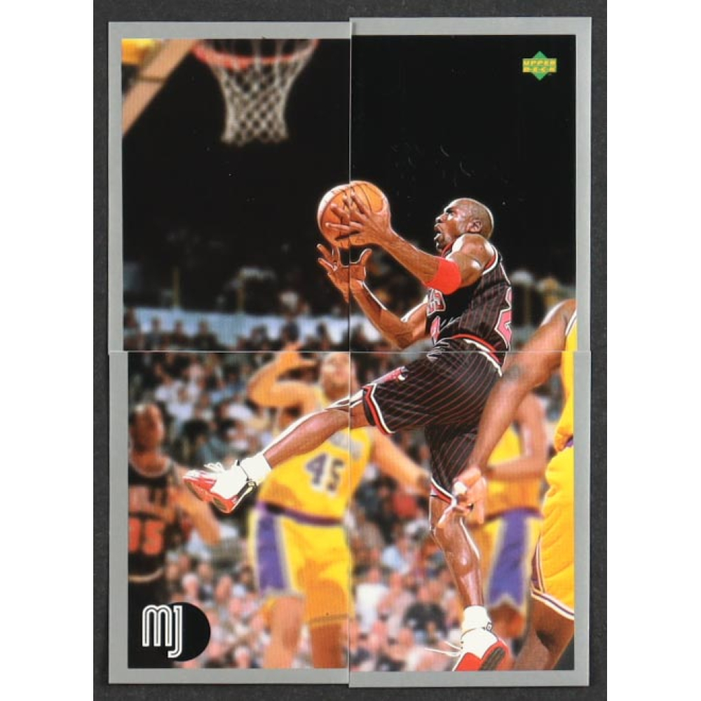 Michael Jordan 1998 Upper Deck MJ Sticker Collection Set of (4) Puzzle Cards at PristineAuction.com