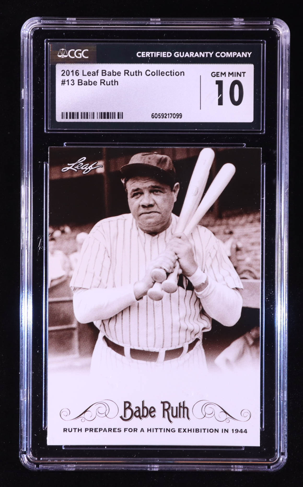 Babe Ruth 2016 Leaf Babe Ruth Collection #13 (CGC 10) at PristineAuction.com Babe Ruth 2016 Leaf Babe Ruth Collection #13 (CGC 10) at PristineAuction.com